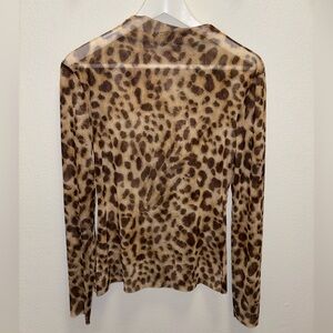 Zara mesh leopard print long sleeve top size L